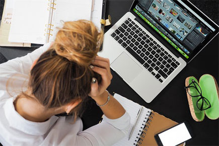Stressful woman working