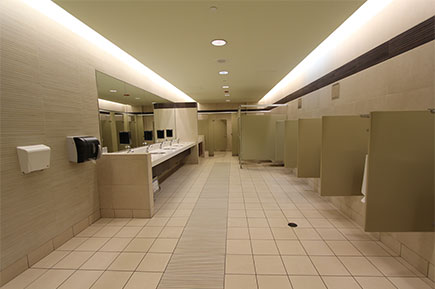 A clean workplace washroom in Singapore